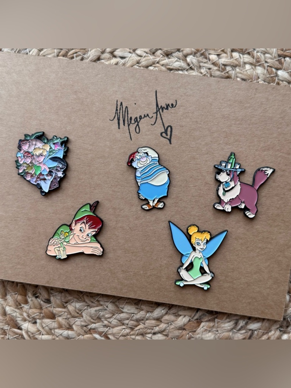 Disney Inspired Peter Pan & Tinker Bell Enamel Pin Set - Green, Blue, Red